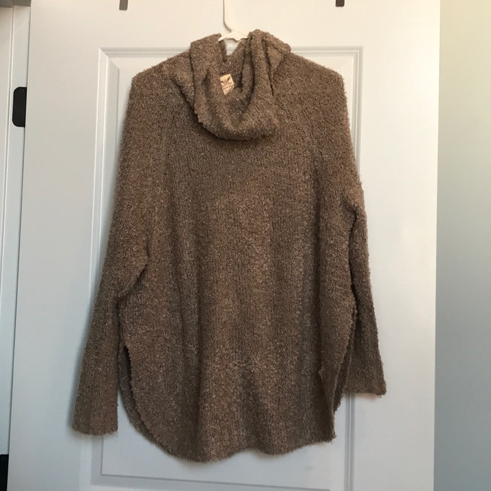 Tan soft cowl neck sweater